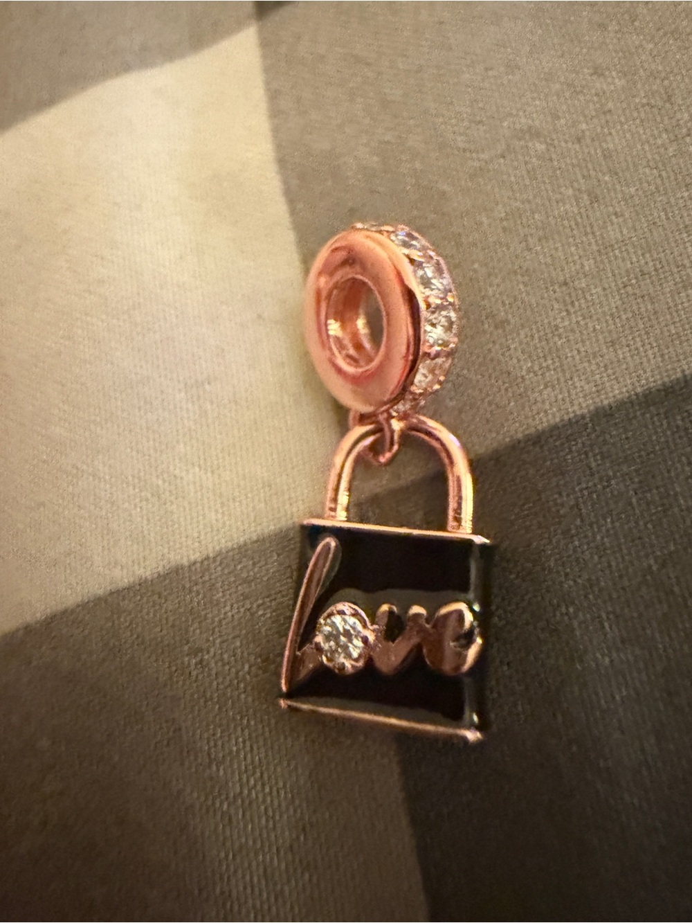 Pandora Rose Gold Love Charm with Pavé Bail Accent